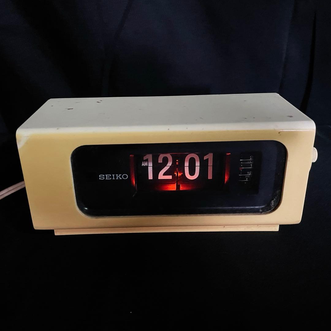 〇Nb左1064 昭和レトロ セイコー パタパタ時計 DP617 イエロー 〇Nb左