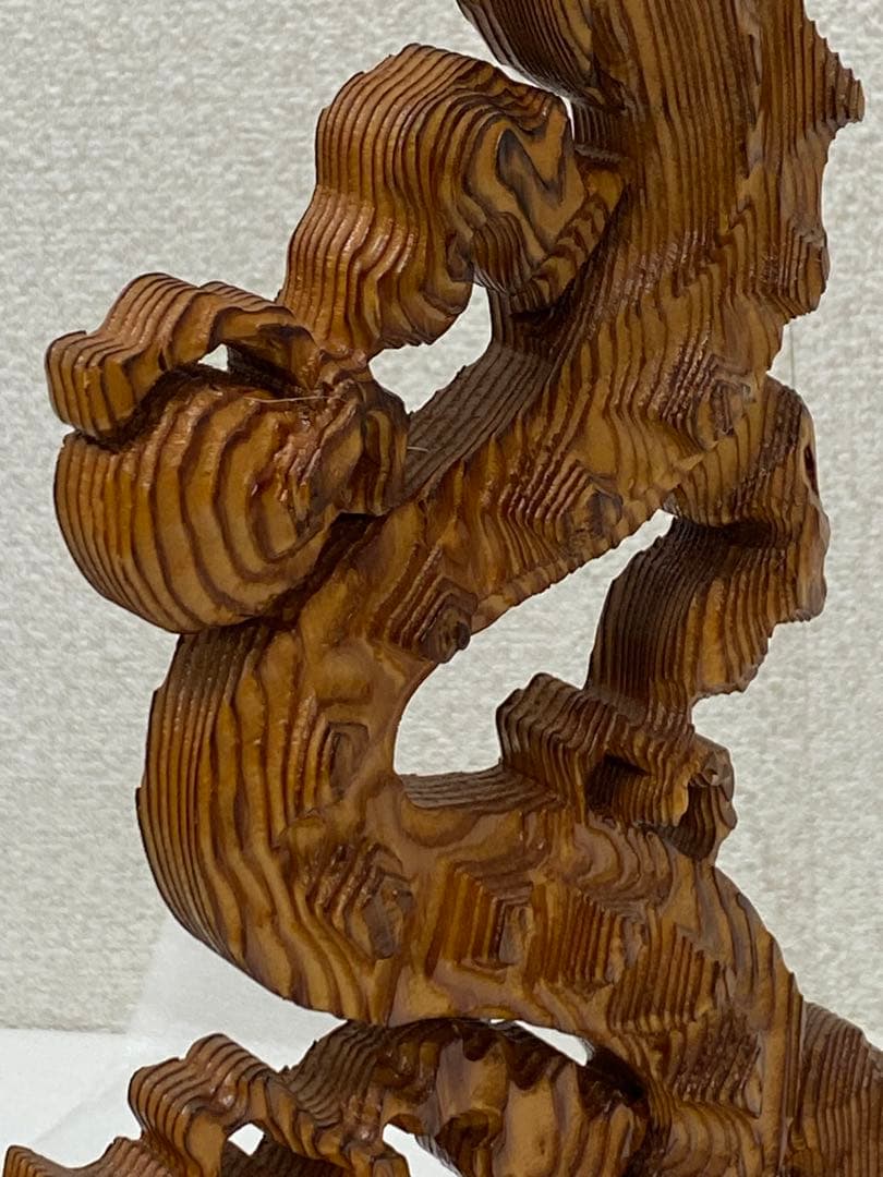 3-2416 銘木屋久杉 祥瑞 昇龍 木彫り工芸
