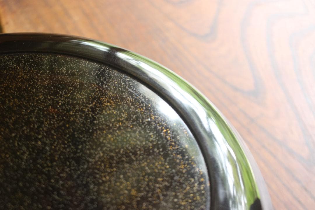 時代逸品！時代黒漆に極上研ぎ出し雪月花蒔絵の映える丸盆（検輪島塗お膳お盆菓子盆