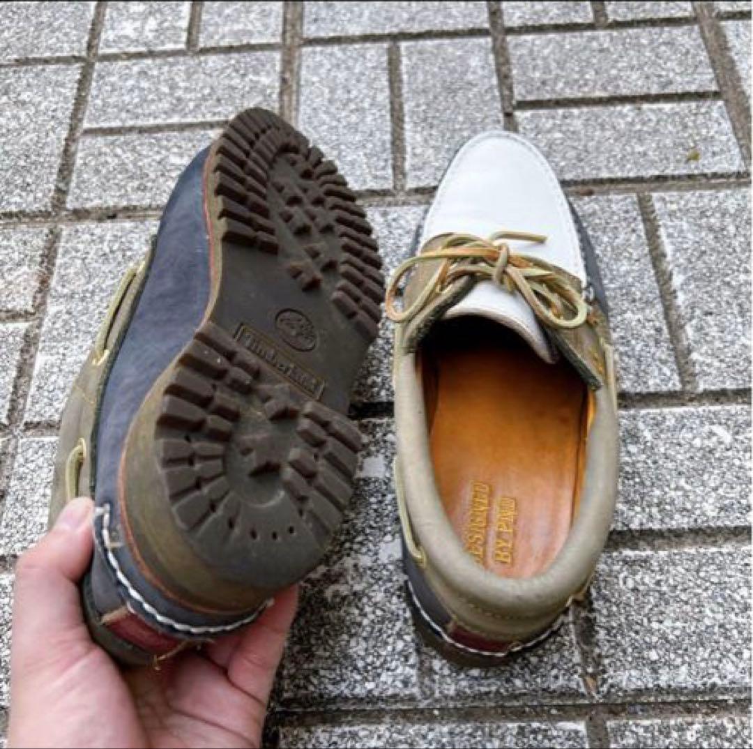 Timberland 3eye デッキシューズ モカシン革靴 ヌバックレアカラー