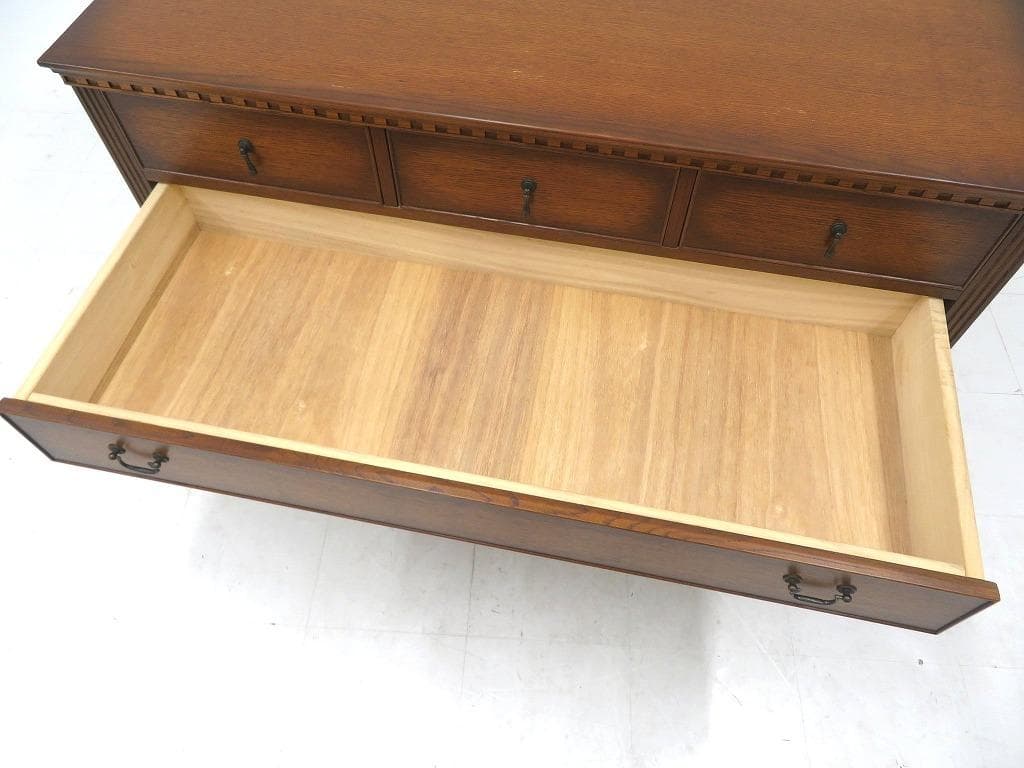 展示品 上坂木材 オーク材 ブルックス 4段 チェスト 整理箪笥 キャビネット