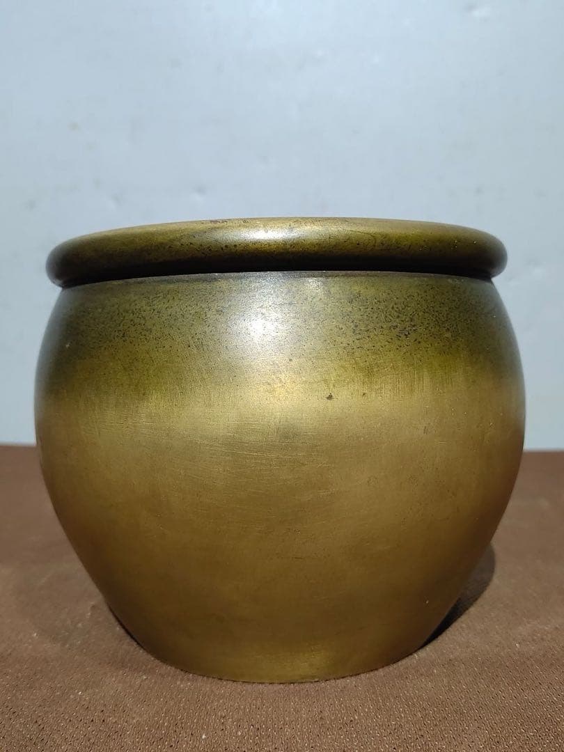 旧家蔵出 香爐 線香用 「財庫」銘 仏壇 供奉 供養 純銅製 時代物 置物