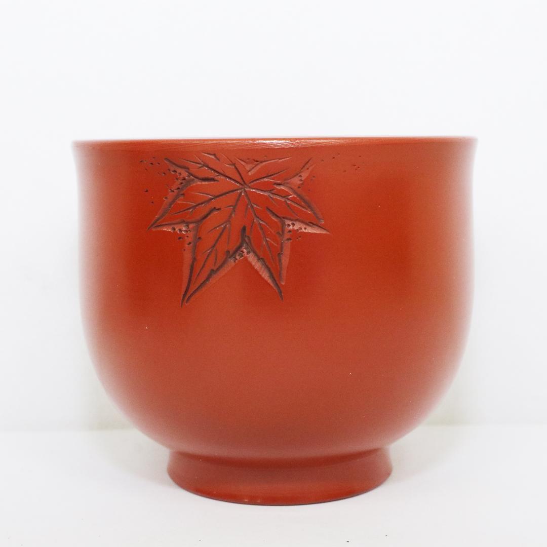 常滑焼 煎茶器5客 山田宝生 紅葉 陶歴 共箱