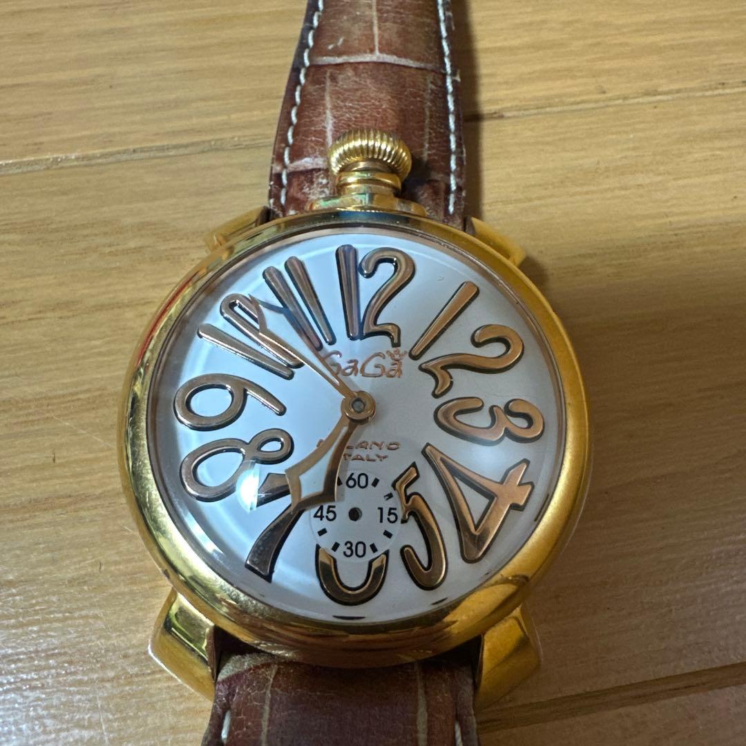 GaGa MILANO ガガミラノ マヌアーレ48 腕時計 ブラウン　ジャンク品
