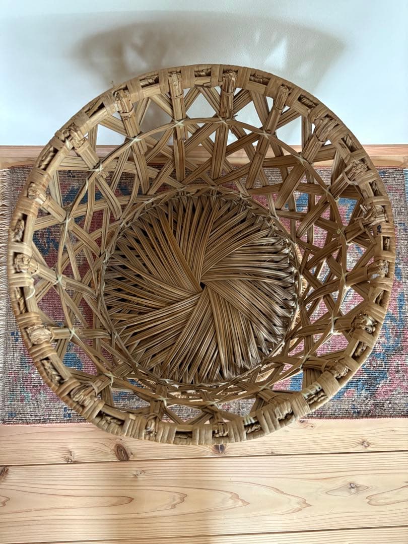 ヴィンテージ★レア！ラタン製スツールセット（大・小）