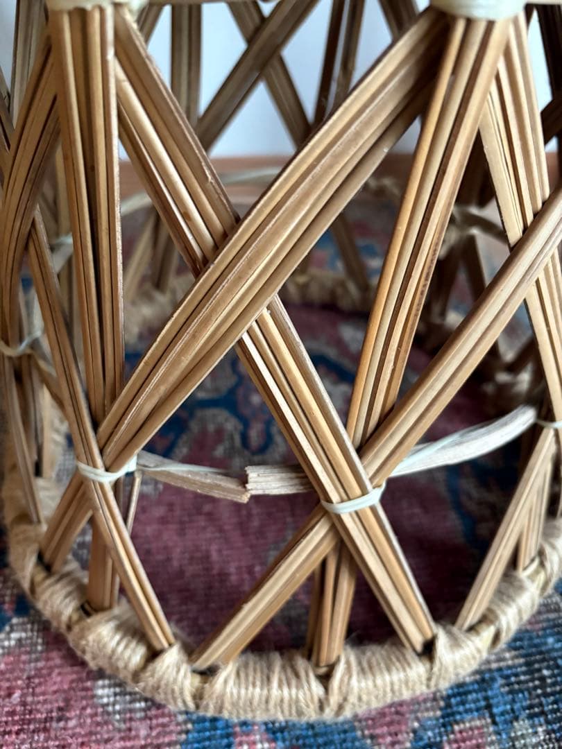 ヴィンテージ★レア！ラタン製スツールセット（大・小）