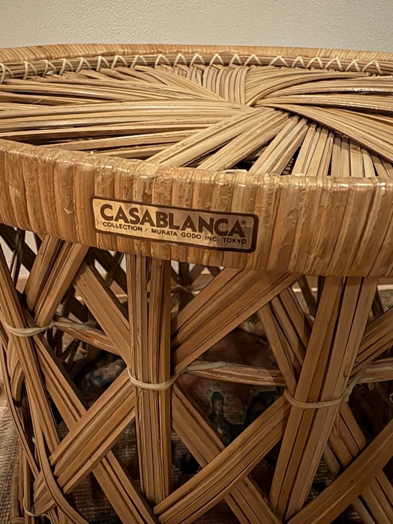 ヴィンテージ★レア！ラタン製スツールセット（大・小）