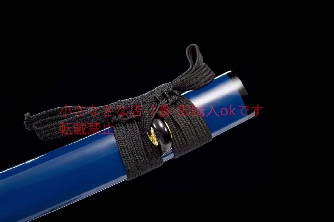 12寸中炭素鋼焼藍武士刀【藍銀草】古兵器 武具 刀装具 日本刀 模造刀 居合刀
