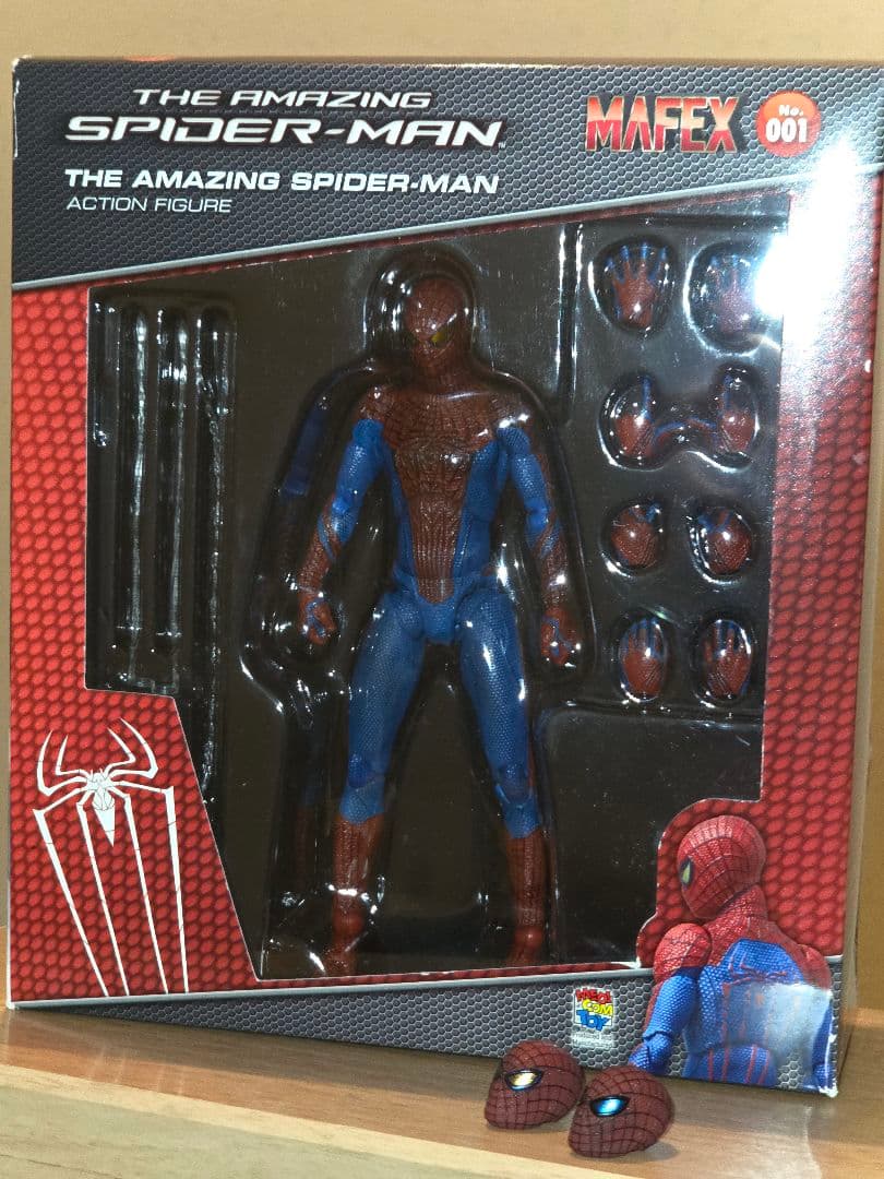MAFEX アメイジング・スパイダーマン No.001＆カスタムヘッド2個 新品
