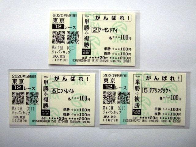 2020年 ジャパンカップ 三冠馬3頭 現地応援馬券 - メルカリ