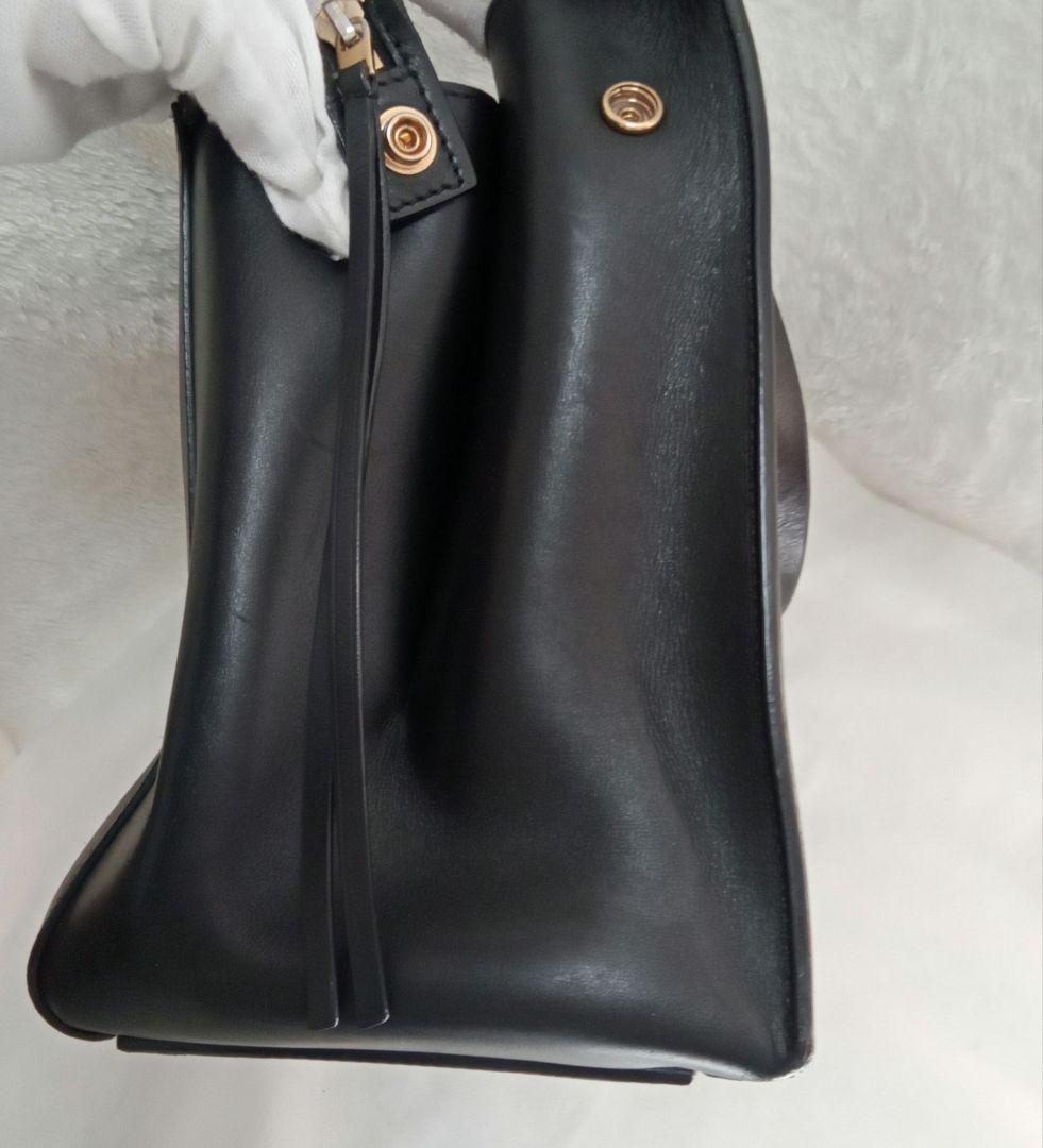 美品 CÉLINE セリーヌ エッジ ブラック レザー ハンドバッグトートバッグ