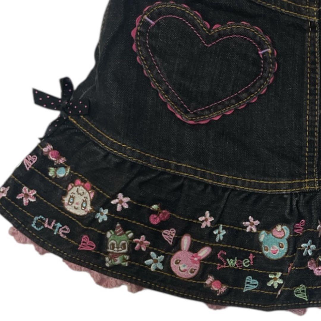 【超美品】Mezzo piano ミミポポちゃん デニムスカート　平成レトロ