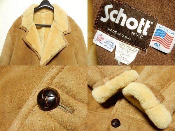 サイズ40！ヴィンテージ！80s！ショットschottリアルムートンランチ