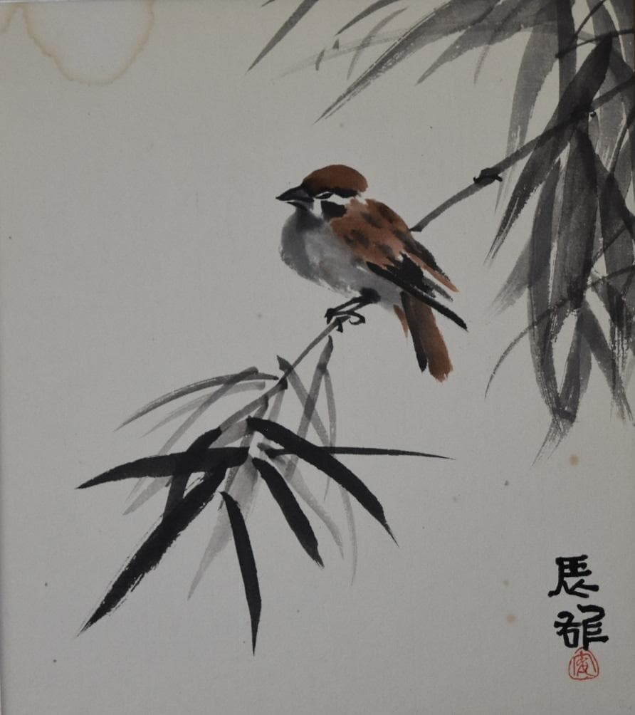 文化勲章受章作家・高山辰雄 日本画 希少作品 肉筆原画 色紙