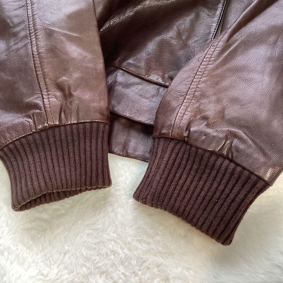 ギャップ レザージャケット ブラウン ヤギ 山羊 ゴートレザー