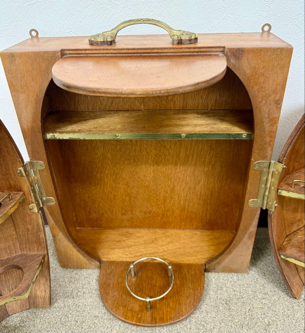 レア✨ヴィンテージ☆樽型 ワインラック＆キャビネット 木製 グラス