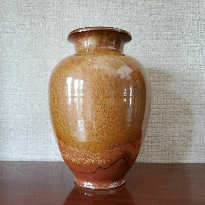 卸売 花瓶 小砂焼 こいさごやき 金結晶 藤田製陶所