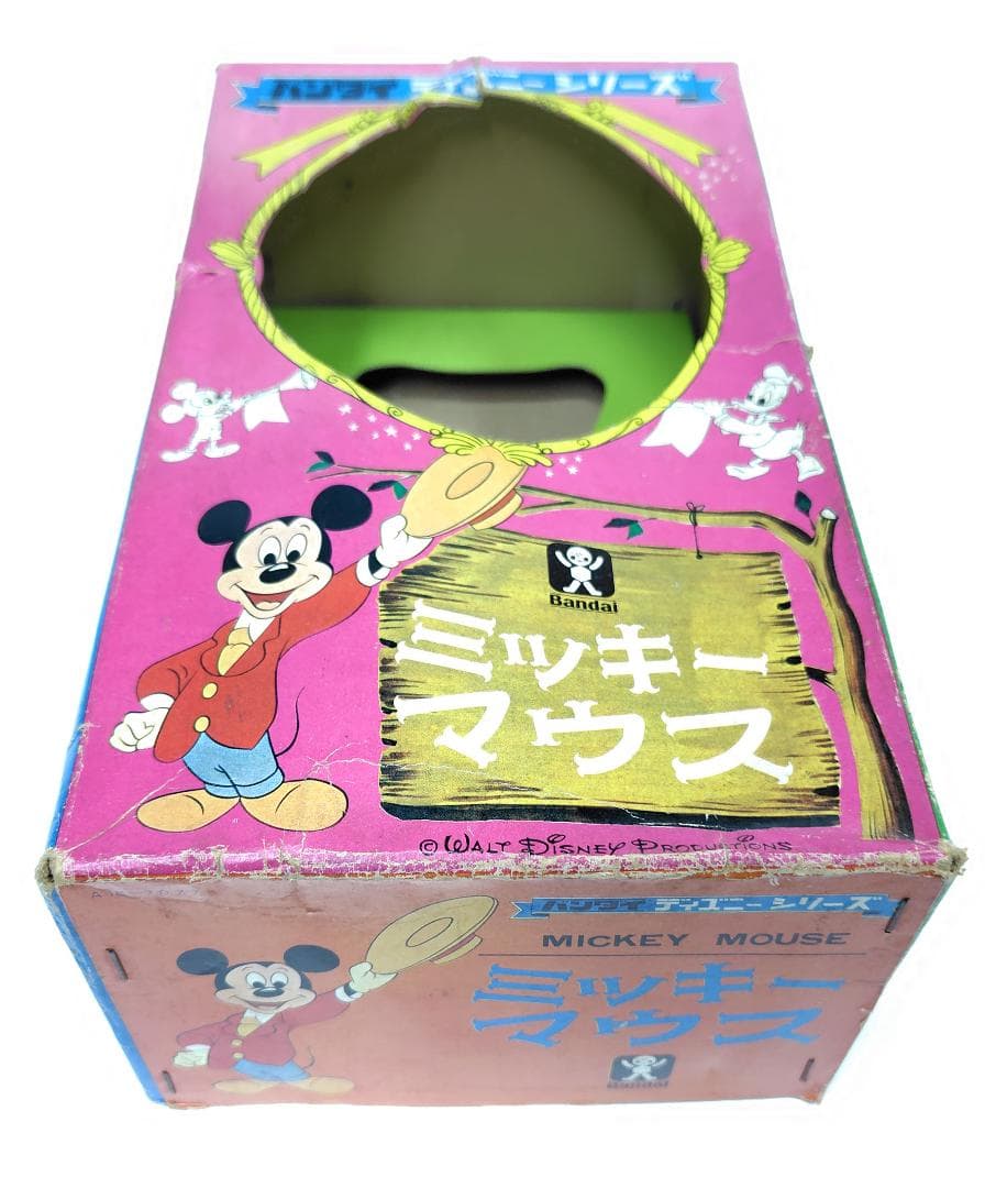 極稀少】箱付 完動品 バンダイ ミッキーマウス ゼンマイ歩行 70s 当時