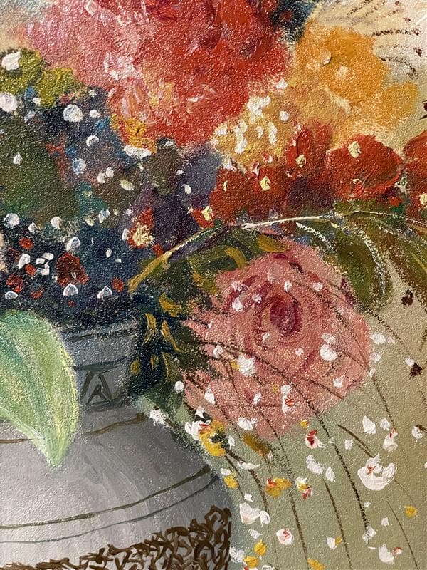 真作」小宮山恒男「花」静物画 油彩画 額装 サイン有り F10号 - メルカリ