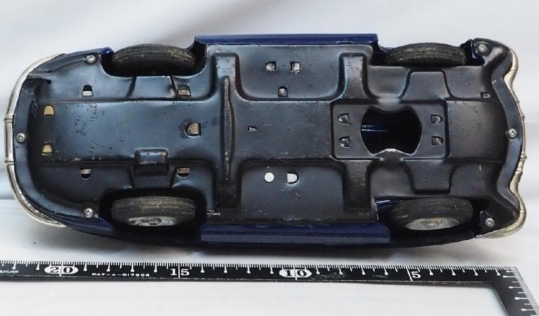 バンダイ メルセデスベンツ300SLリペイント紺リモコン欠tinブリキcar箱無