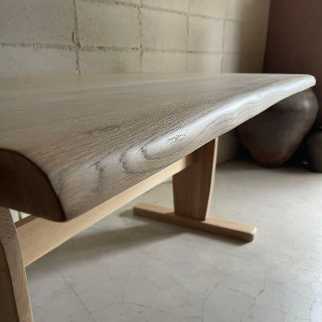 美品　飛騨清見工房　天然木楢無垢材　オーク無垢材　ダイニングテーブル150 虎斑