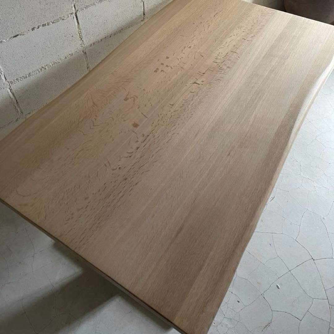 美品　飛騨清見工房　天然木楢無垢材　オーク無垢材　ダイニングテーブル150 虎斑