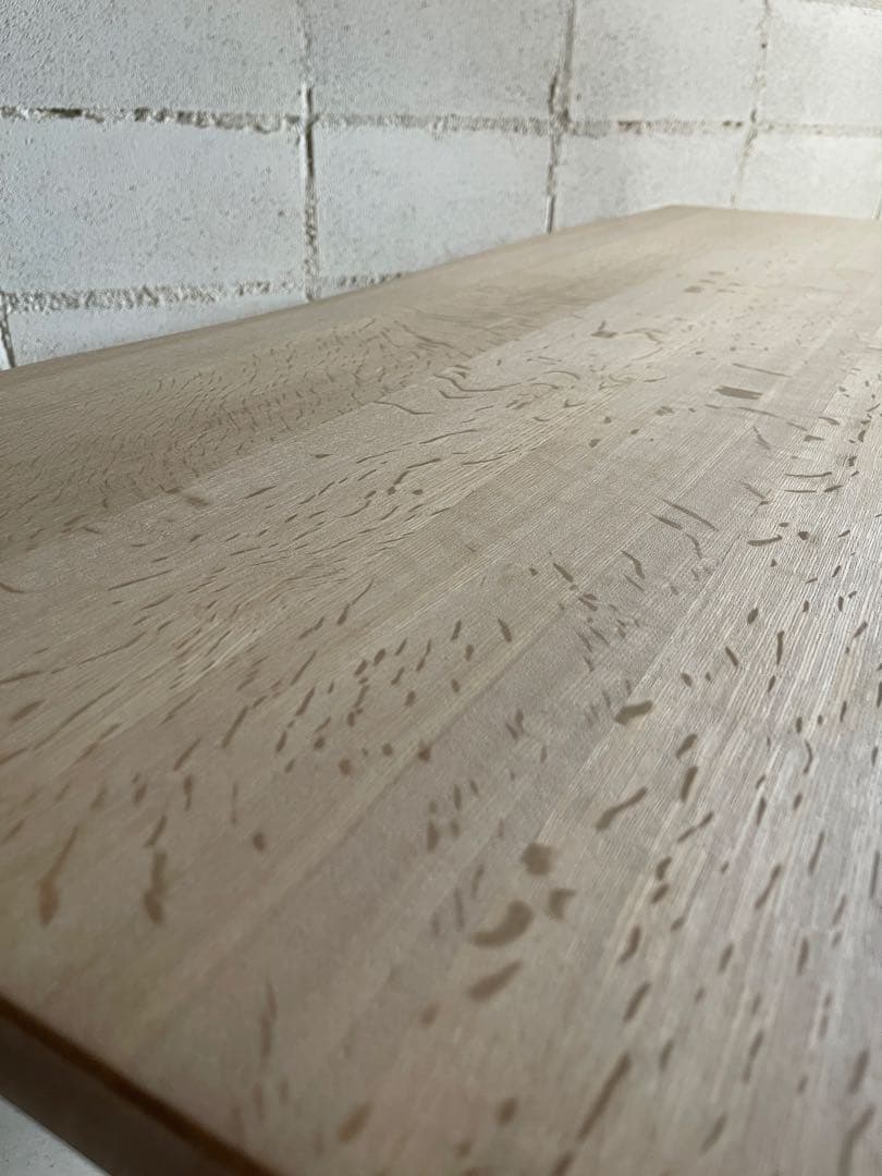 美品　飛騨清見工房　天然木楢無垢材　オーク無垢材　ダイニングテーブル150 虎斑