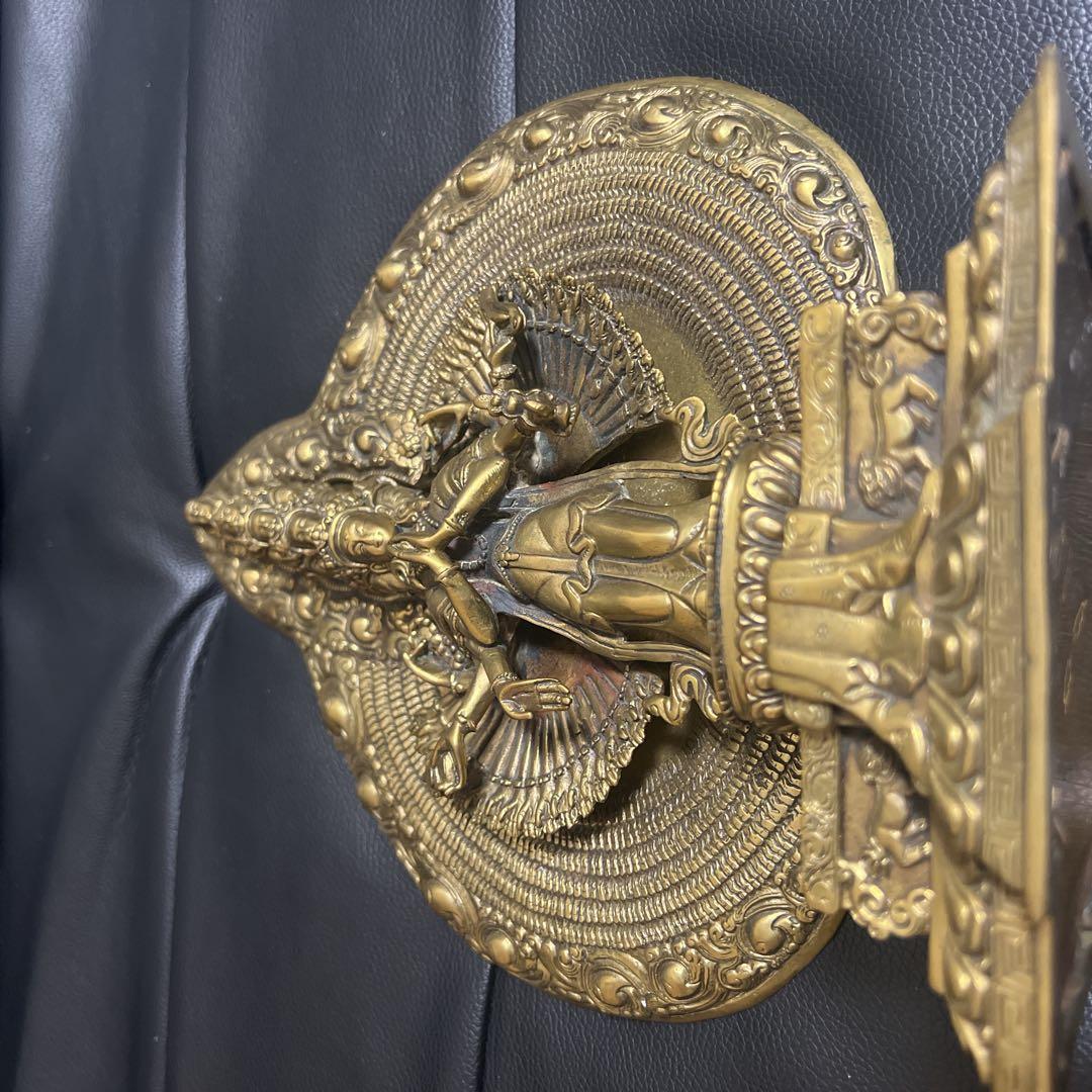 千手千眼観音菩薩 鍍金銅大仏像 チベット仏 仏教美術