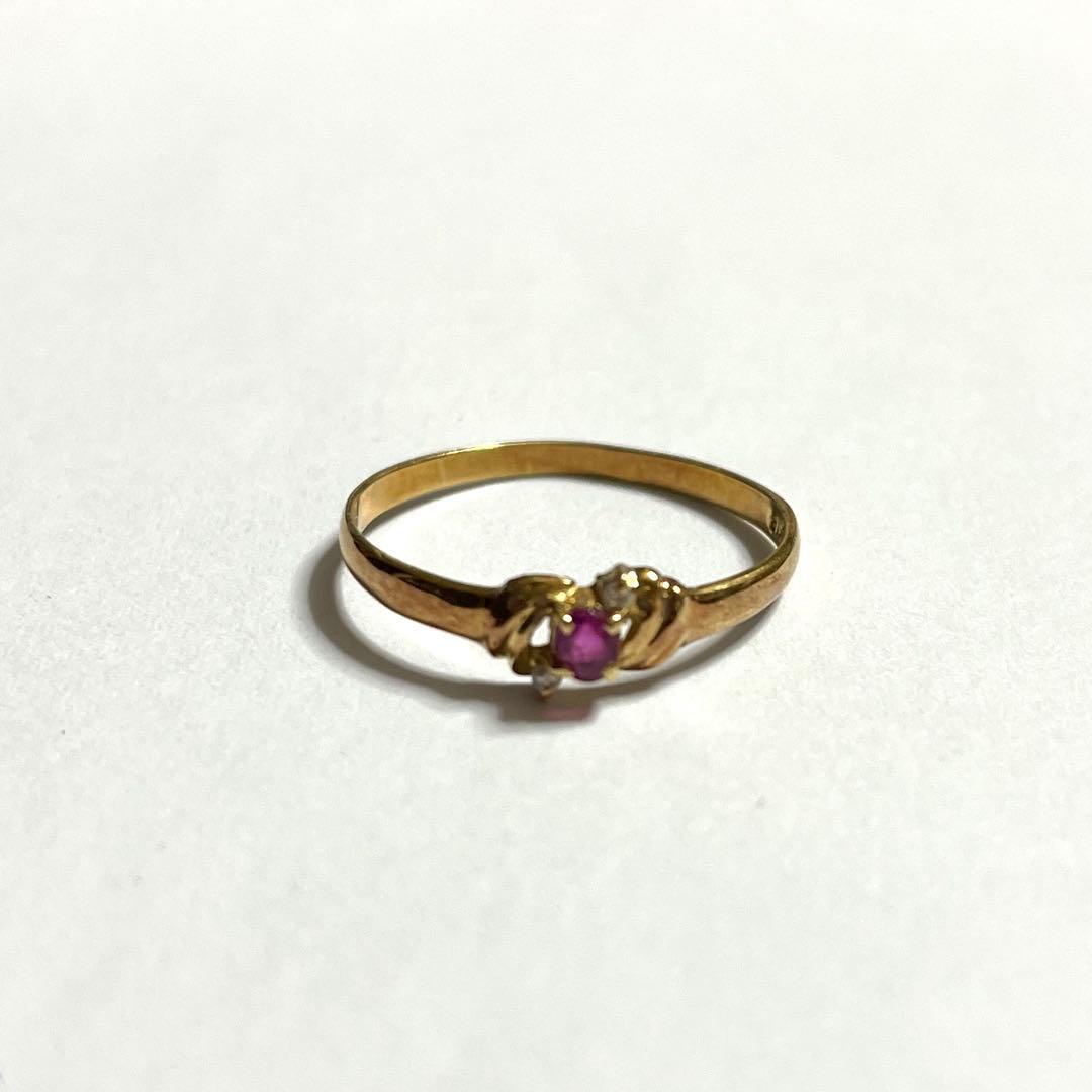 18K ルビー ダイヤモンド リング 9号 TAKE-UP