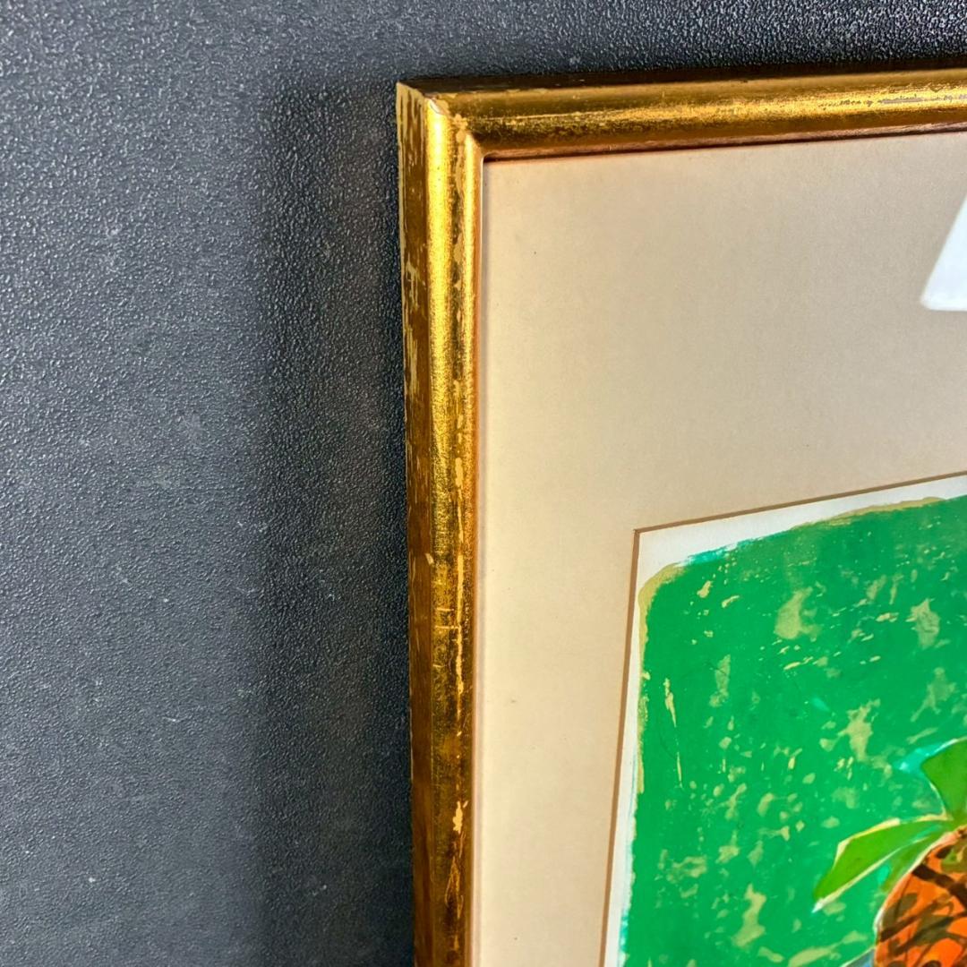 ポール・アイズピリ「パイナップルのある静物」リトグラフ 直筆サイン