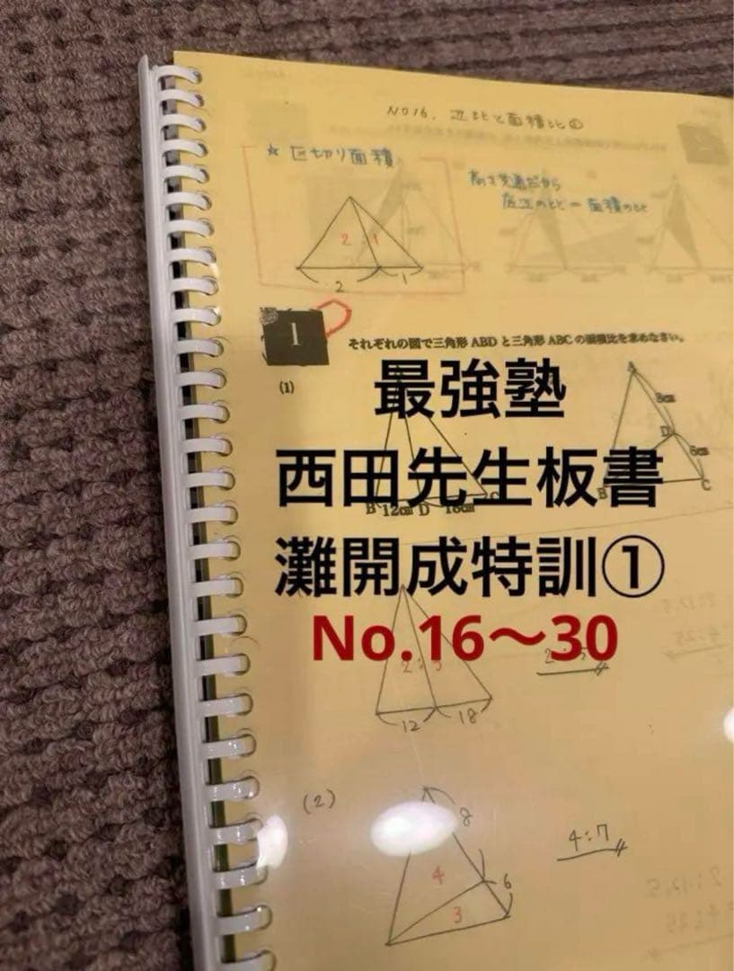 最強塾 西田先生 灘開成特訓①板書No.16〜No.30 - メルカリ