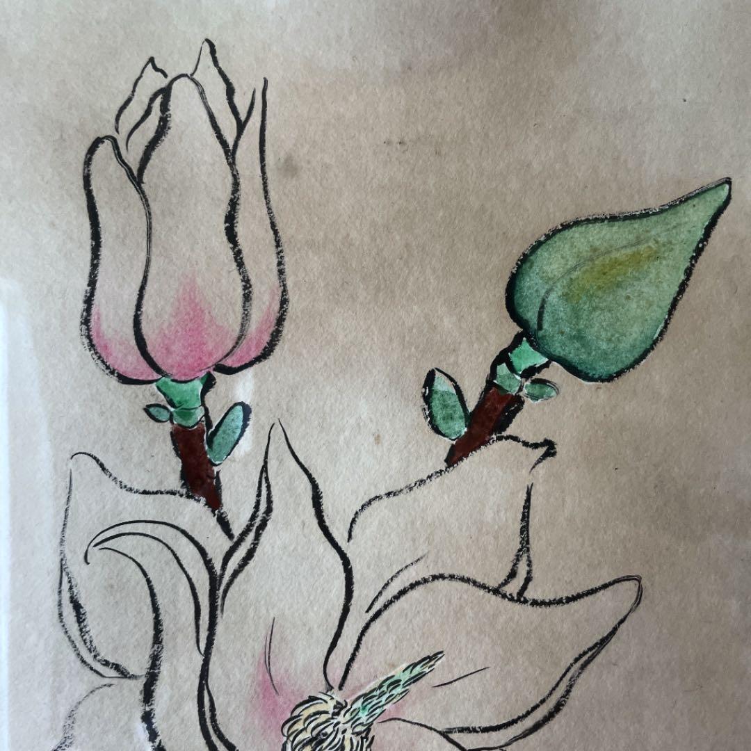 人気画 鈴木康雄 花水彩画 4号