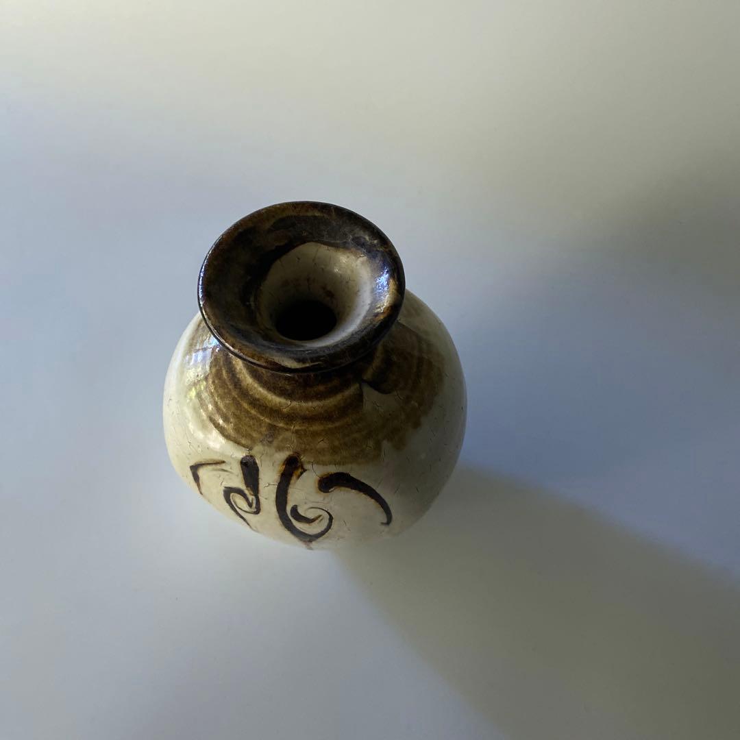 希少 舩木道忠 白釉柳文扁壼 扁壼 壺 花瓶 花器 共箱付き