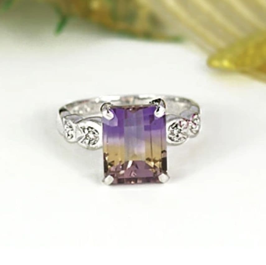 お正月セール！新品 アメトリン ダイヤリング 17号