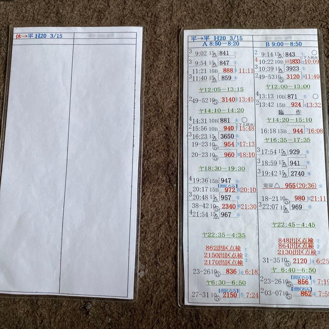 鉄道　スタフ？　時刻表？