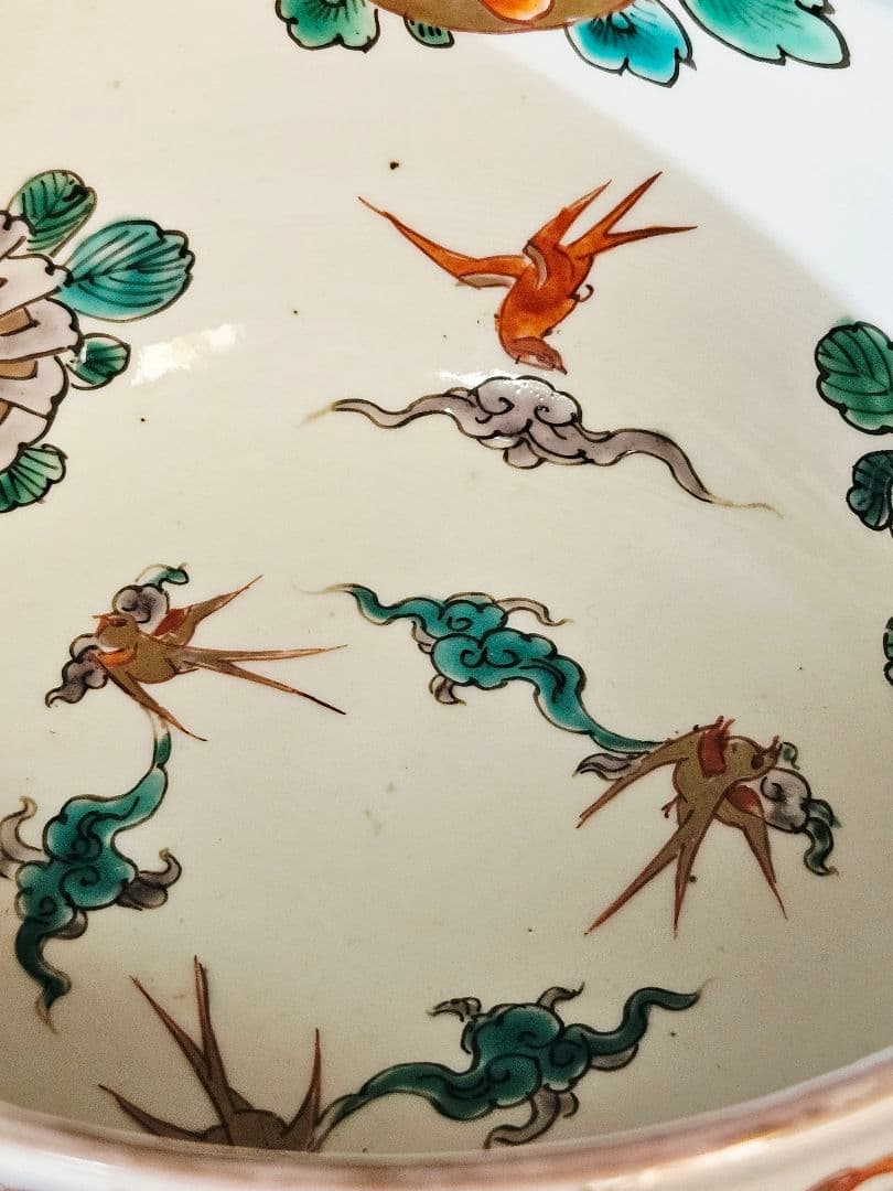 上作品❗】江戸時代末期～明治初期 古伊万里 金彩色絵 花鳥図 盃洗