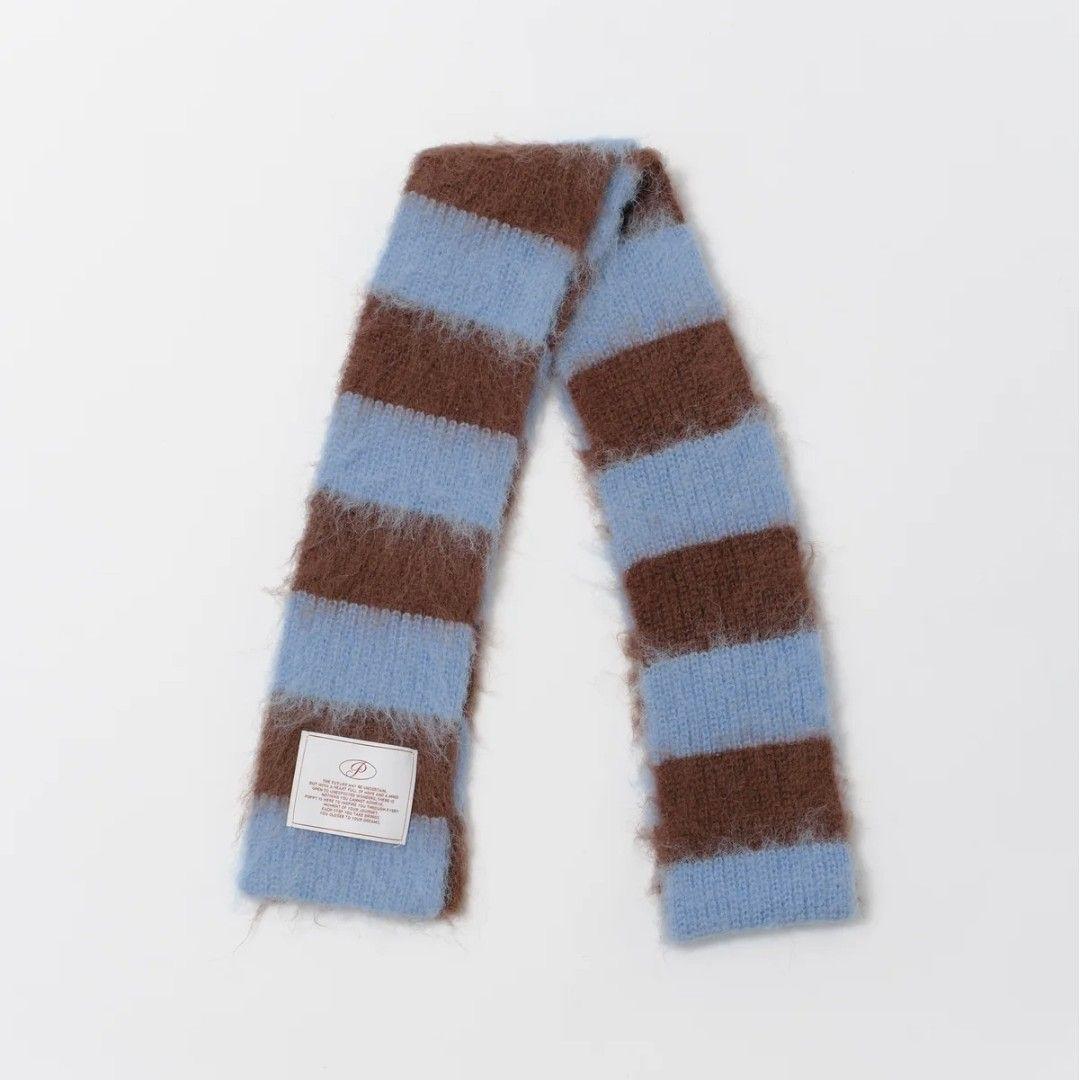 新品未使用】Border muffler blue border あさぎーにょ