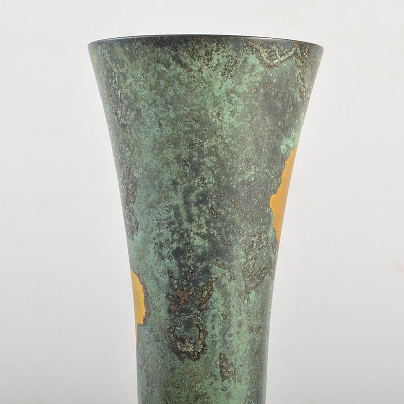 平安 秦蔵六造 塗金銅 立鼓式花瓶 M R7423 - メルカリ