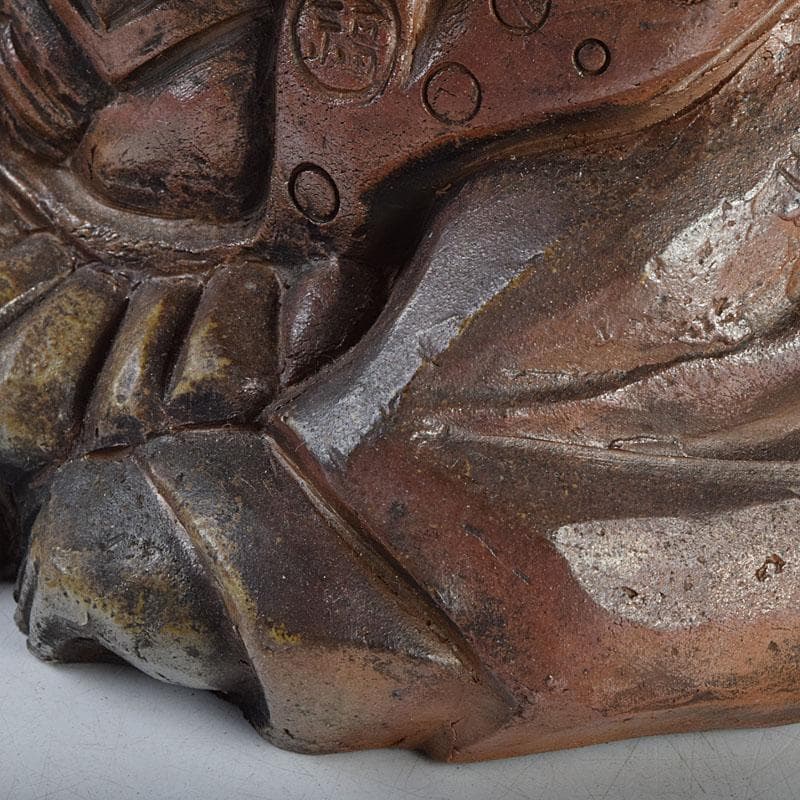 備前焼 福助 置物 縁起物 高さ約16.5㎝ 在銘 V 9094 - メルカリ