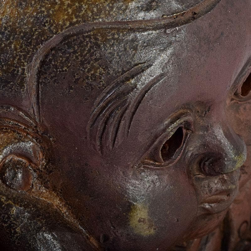 備前焼 福助 置物 縁起物 高さ約16.5㎝ 在銘 V 9094 - メルカリ