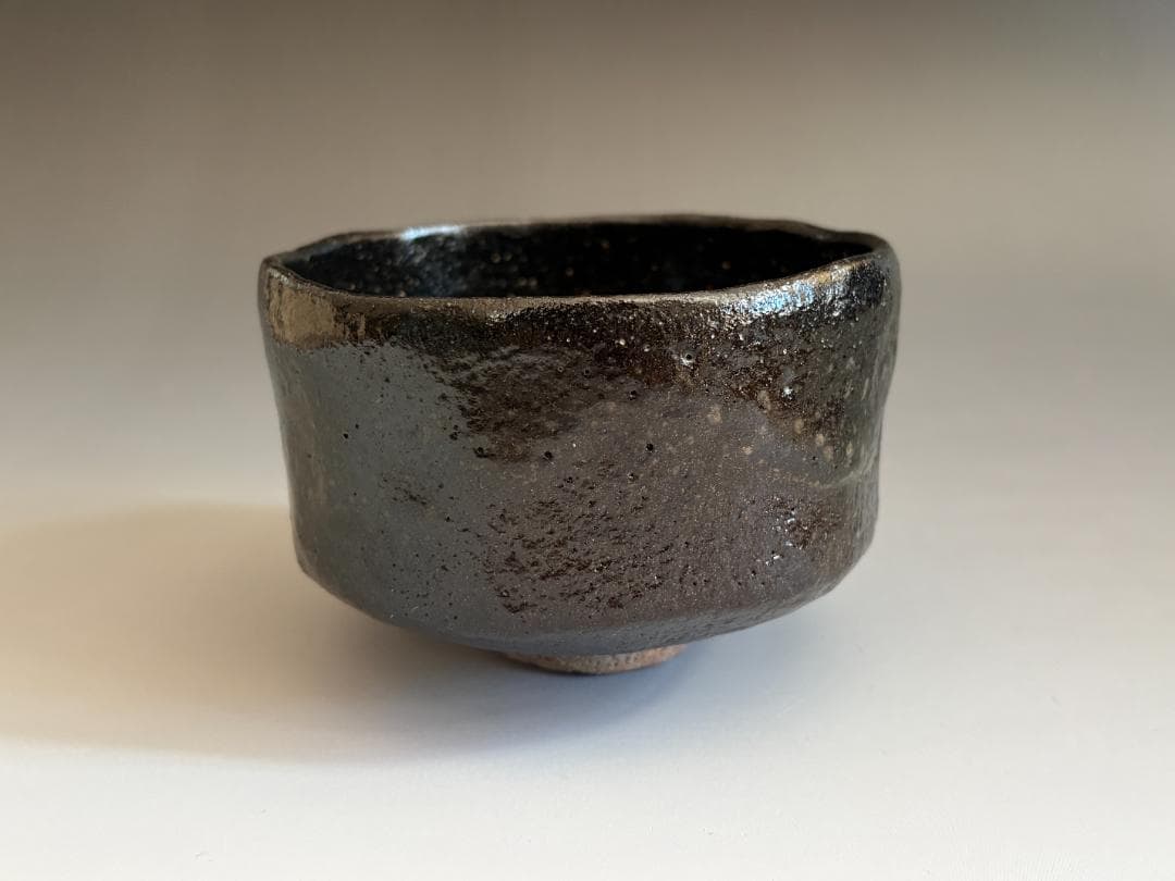 中村道年 黒楽茶碗 堀内宗完 兼中斎書付 銘「蓬莱」 茶道具 表千家