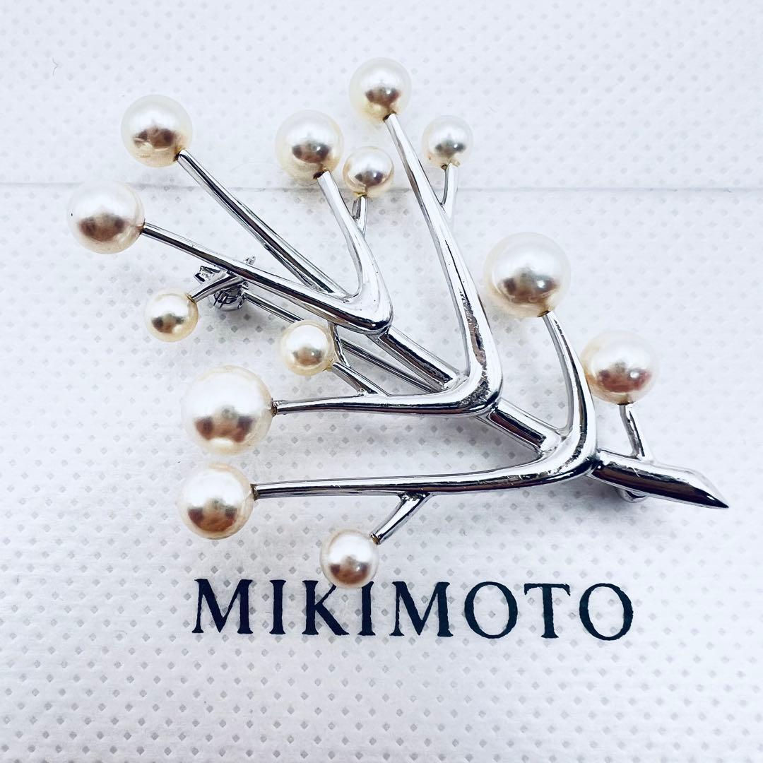 ミキモトにてクリーニング済】アコヤ パール 真珠 シルバー ピンブローチ