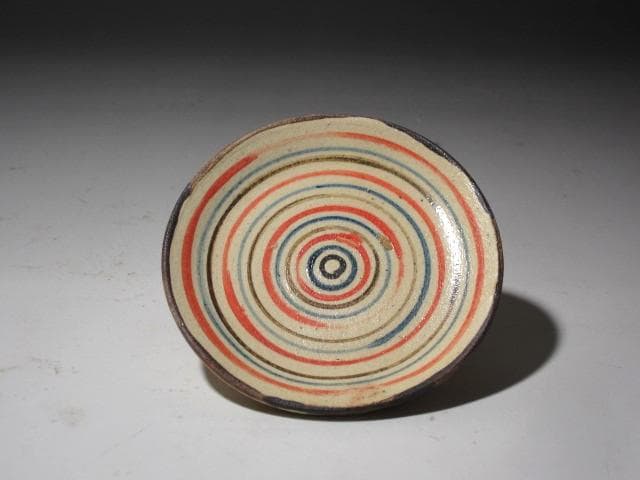 ☆ 北大路魯山人 色絵マル向 五客 愛嬌ある品です☆y454