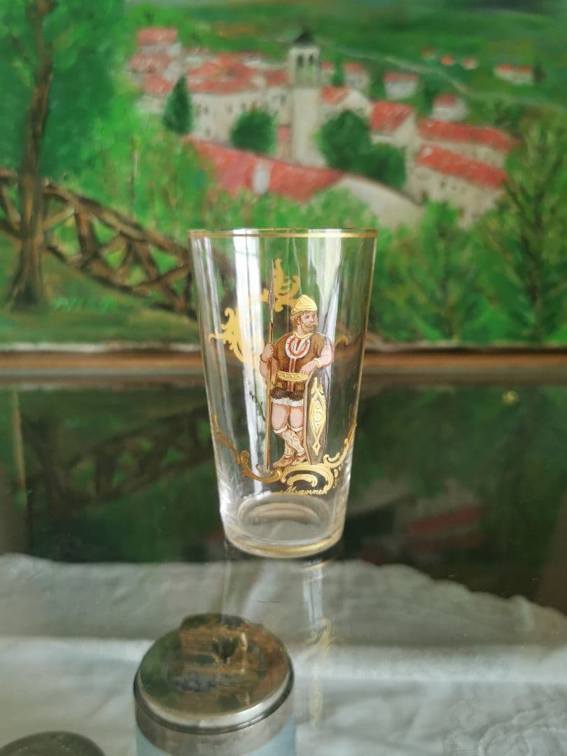 アンティーク ロブマイヤー ウィーン 手描エナメル金彩 オペラ歌劇