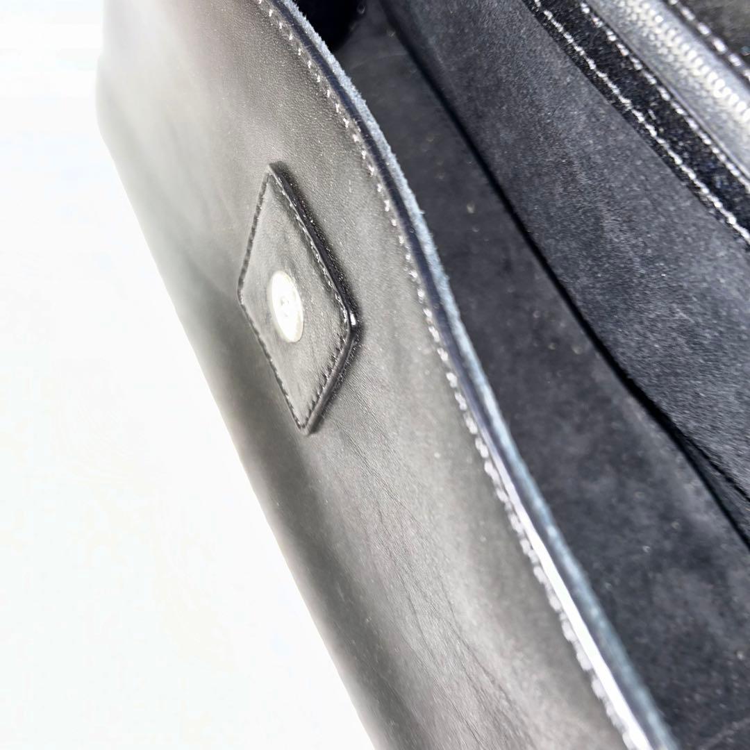 美品 HIROFU ベリーナ　フォーマル　ハンドバッグ レザー　ブラック　肩がけ