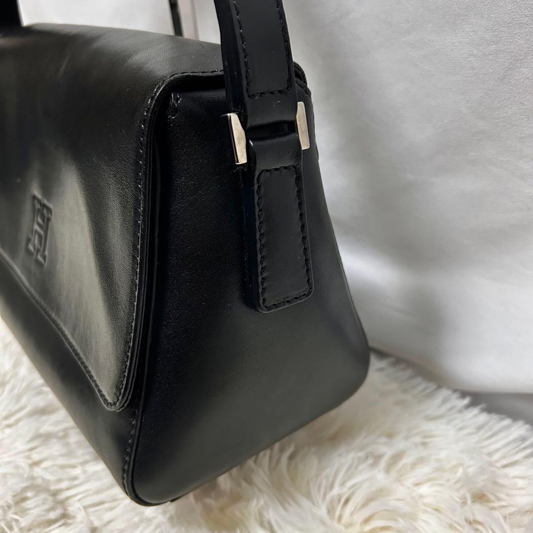 美品 HIROFU ベリーナ　フォーマル　ハンドバッグ レザー　ブラック　肩がけ