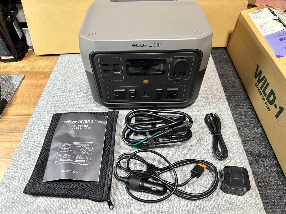 EcoFlow  2 Max 512Wh　エコフロー EcoFlow Electric Indoor RIVER 2 Max Portable Power Station, 512Wh
