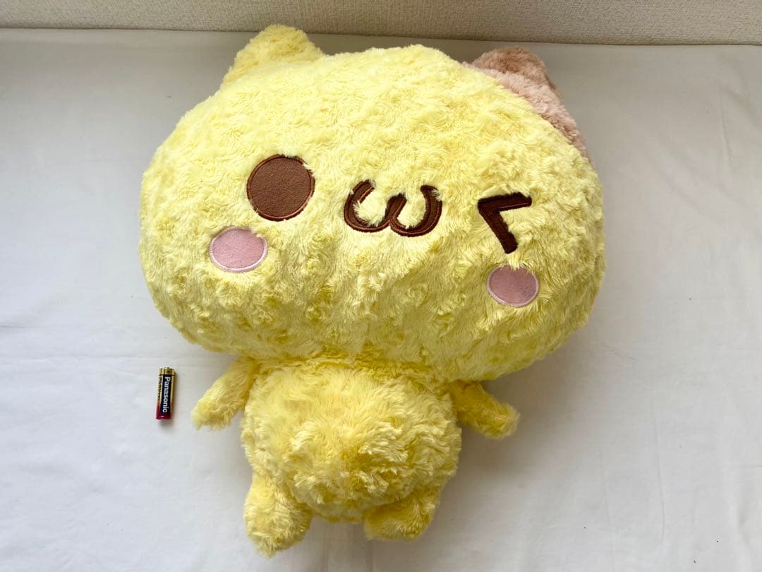 メガBIG かおもじん ねこみみ 超希少トラ猫 全長50cm 右脇下破れあり