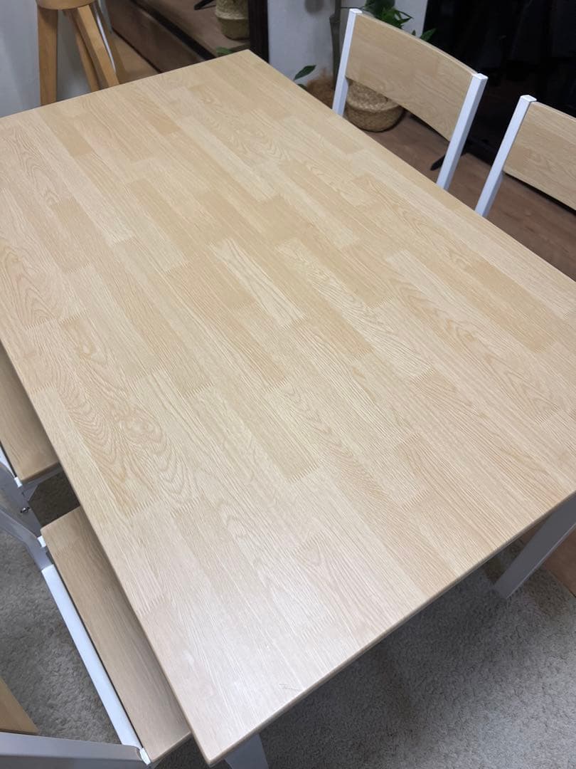 ナチュラル 木製ダイニングテーブルセット チェア