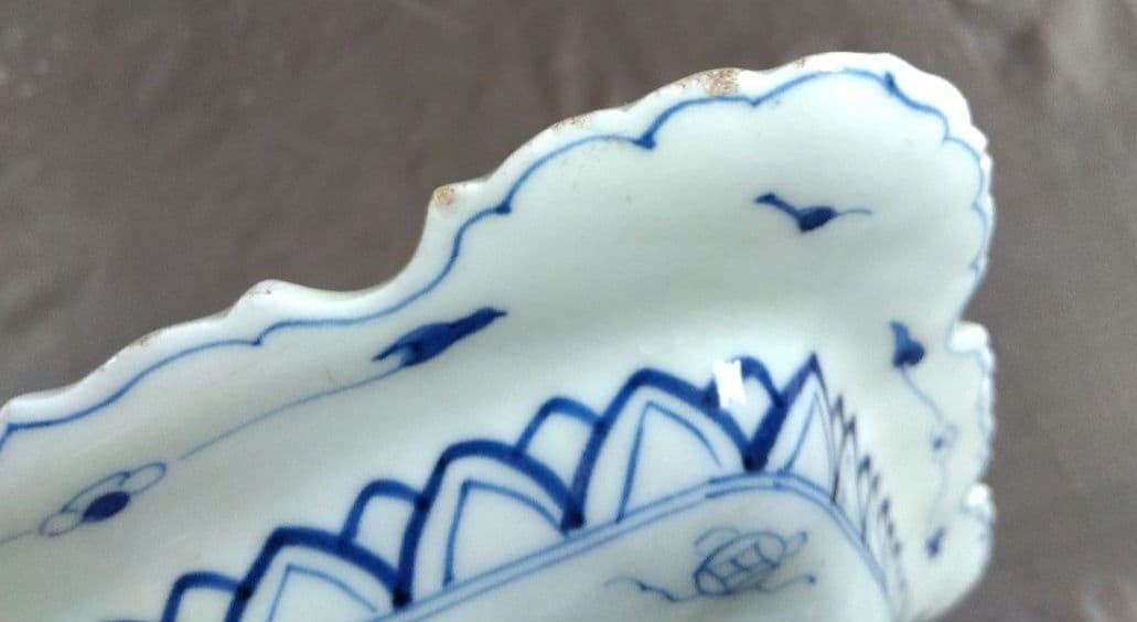 骨董　染付　角皿